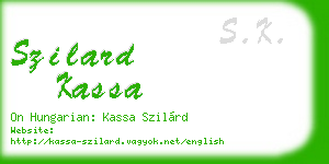 szilard kassa business card