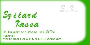 szilard kassa business card